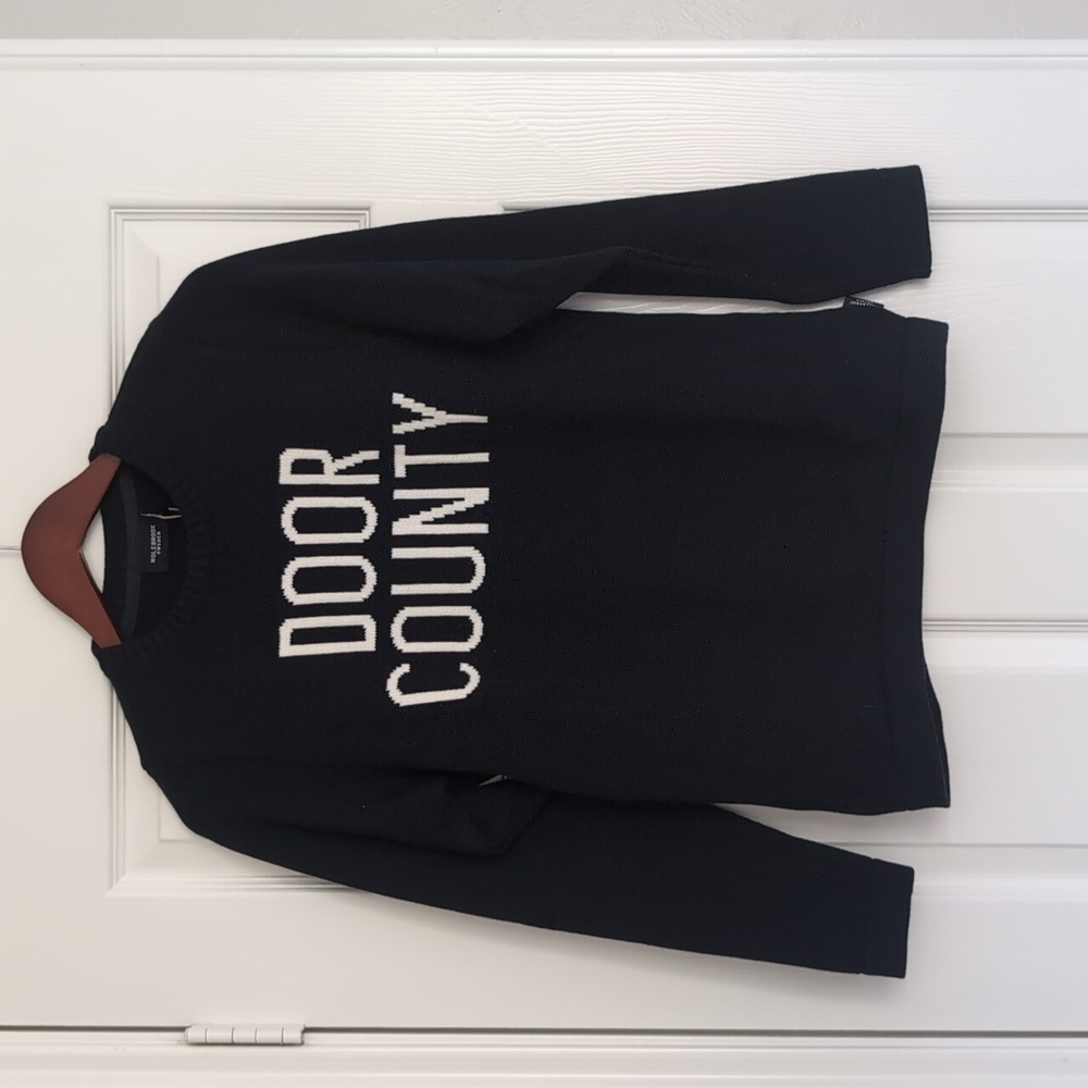 Holebrook Sweden Door County knit navy blue sweater